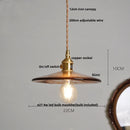 Helnys Amber Glass Pendant Light with Adjustable Wire and Knob Switch
