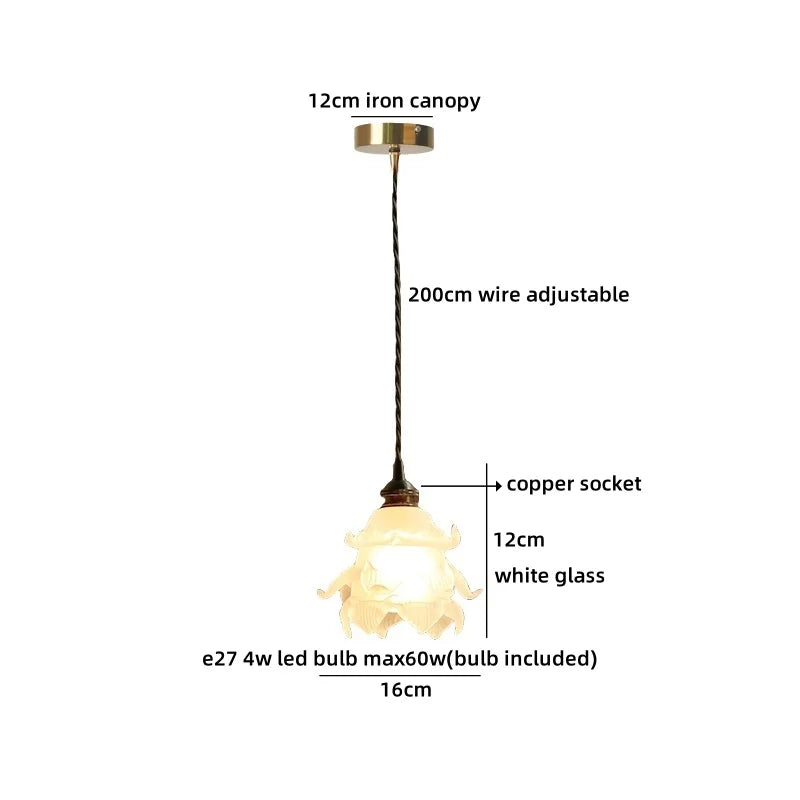 Helnys Amber Glass LED Pendant Lights for Dining and Living Room