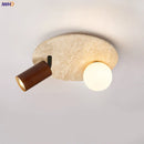 Helnys Yellow Travertine LED Ceiling Light - Wabi Sabi Home Decor