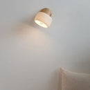 Helnys Wood White Ceramic Wall Lights - Pull Chain Switch LED Mirror Light