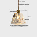 Helnys Yellow Stone Copper Socket LED Pendant Lights for Living Room Study Café