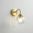 Helnys Modern Copper Wall Sconce with Glass Ball, LED Lights Fixtures