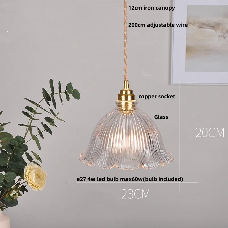 Nordic White Pink Glass Pendant Light by Helnys - Modern Adjustable Kitchen Fixture