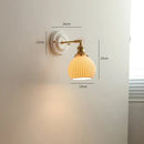 Helnys Ceramic LED Wall Light with Knob Switch, Nordic Japanese Style Sconce