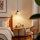 Helnys Yellow Travertine LED Pendant Light for Bedroom and Balcony