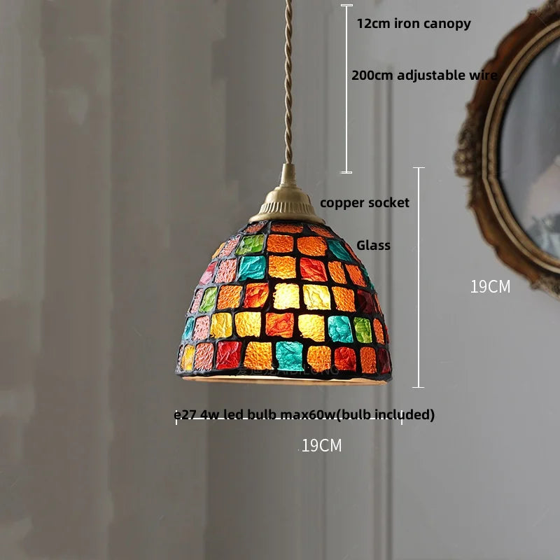 Helnys Walnut Wood LED Glass Pendant Light Fixture - Modern Nordic Hanging Lamp