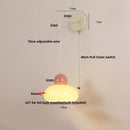 Helnys Nordic LED Glass Wall Light with Pull Chain Switch - Adjustable Bedside Lamp