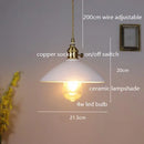 Helnys Ceramic Copper LED Pendant Lights - Nordic Style Hanglamp for Home Decor