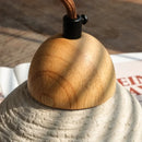 Helnys Modern Wood Cement LED Pendant Light Fixture, Adjustable Hanging Lamp