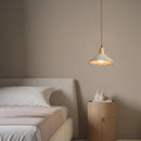 Helnys LED Pendant Lights: Japanese Style Micro Cement Wood Hanging Lamp for Home Decor