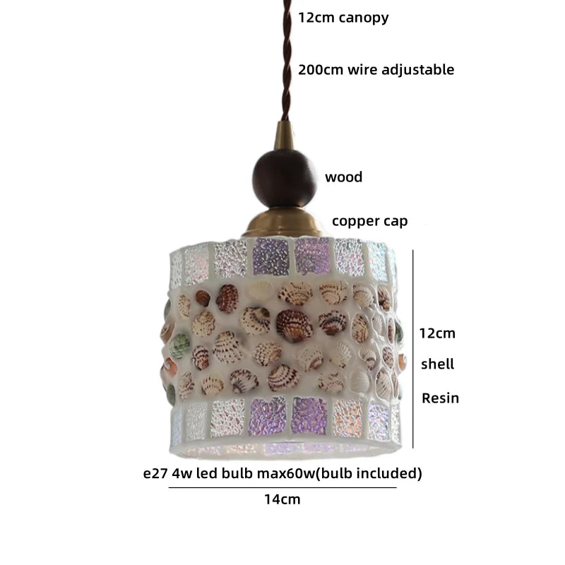 Helnys Clear Glass LED Pendant Lights Modern Hanging Lamp for Home Decor