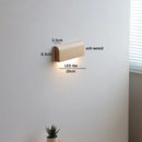 Helnys Modern Minimalist Wood Wall Lamp LED Reading Light in Black Walnut Ash