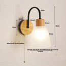 Helnys Nordic Glass LED Wall Light with Pull Chain Switch - Stylish Sconce for Home Decor