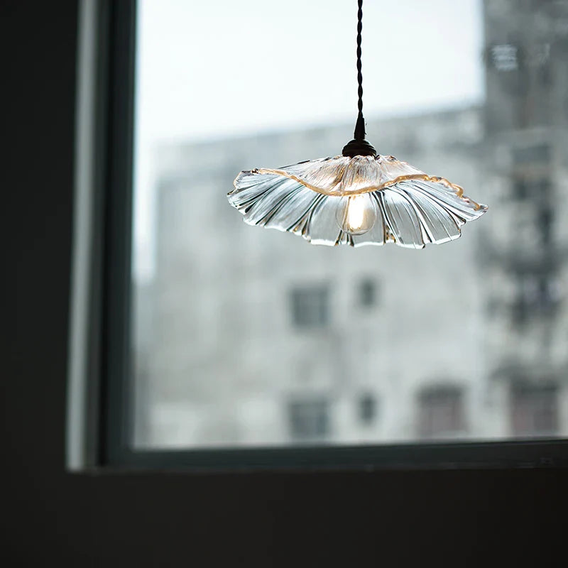 Helnys Lotus Leaf Flower Glass Pendant Lamp - Nordic Modern Hanging Lights