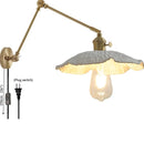 Helnys Smoke Glass Ball LED Wall Sconce - Modern Copper Long Arm Light