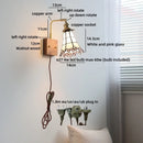 Helnys Square Glass LED Wall Lamp Gold Color Swing Arm Interior Lighting