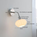 Helnys Adjustable Arm LED Wall Sconce White Glass Ball Mirror Stair Light