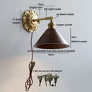 Helnys Glass Brass LED Wall Light with Clear Flower Shade