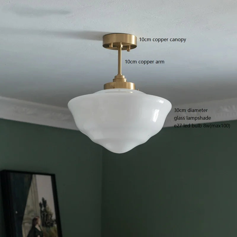 Helnys Glass LED Pendant Lights with Copper Socket - Nordic Modern Hanging Lamp