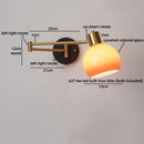 Helnys Swing Arm LED Wall Lamp with Switch - Flexible Glass Iron Design