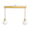 Helnys Modern Glass Copper Pendant Light for Bedroom & Living Room