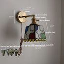Helnys Peace Pigeon Tiffany Style Colorful Glass LED Wall Light