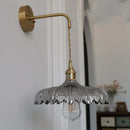 Helnys Amber Vintage LED Glass Wall Light Fixture with Pull Chain Switch