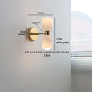 Helnys LED Wall Light Fixture Up Down Rotate Glass Wood Lamp