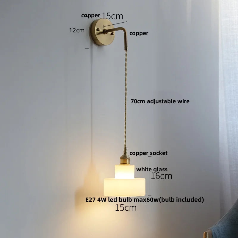 Helnys Moon ABS LED Wall Light Fixture Adjustable Nordic Modern Bedside Lamp