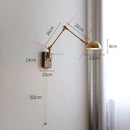 Helnys Copper LED Wall Light with Pull Chain Switch, Nordic Modern Design
