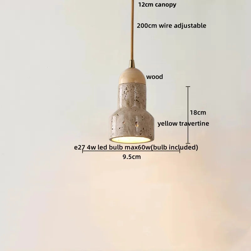 Helnys LED Pendant Lamp Yellow Travertine Modern Nordic Home Decor