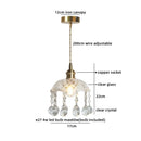 Helnys Crystal LED Pendant Light Clear Glass French Vintage Hanging Lamp