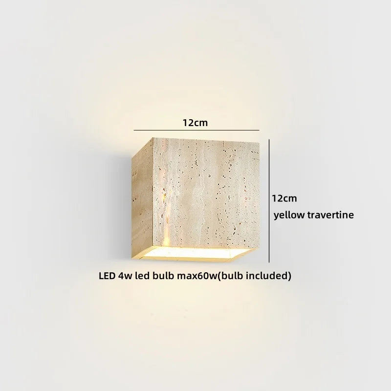 Helnys Yellow Stone LED Wall Lamp Sconce Japan Style Bathroom Mirror Light