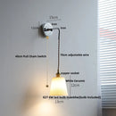 Helnys Nordic LED Wall Light Pull Chain Switch Adjustable Sconce White Ceramic