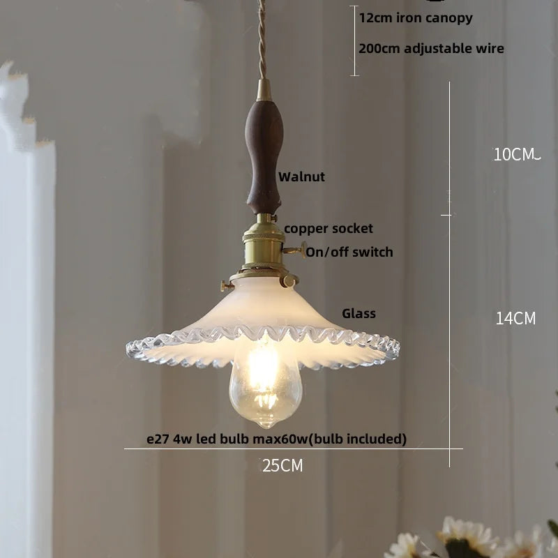 Nordic Flower Glass Pendant Lights by Helnys - Adjustable 2m Wire Length