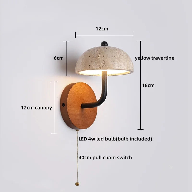 Helnys Round Stone LED Wall Sconce Nordic Modern Stair Light Fixture