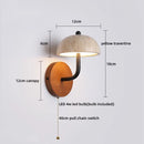 Helnys Stone Wood LED Wall Sconce Pull Chain Switch Mirror Light Fixtures