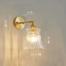 Helnys Clear Glass LED Wall Lights Copper Pull Chain Switch Modern Wandlamp