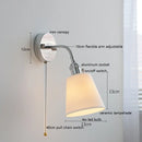 Helnys Adjustable Arm LED Wall Sconce White Glass Ball Mirror Stair Light