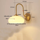 Helnys Glass LED Wall Sconce with Pull Chain Switch, Copper Nordic Bathroom Light