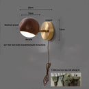Helnys LED Wall Sconce Walnut Wood Base Modern Art Lamp