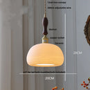 Helnys Copper Ceramic LED Pendant Lights Nordic Modern Walnut Wood Hang Lamp