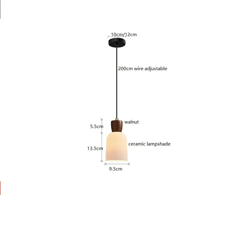 Helnys Ceramic LED Pendant Light for Home Indoor Decor - Modern Hanging Lamp