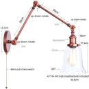 Helnys Retro Loft LED Wall Light Fixture Industrial Glass Indoor Lamp