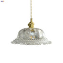 Helnys Nordic Walnut Flower Glass Pendant Chandelier Switch LED Hang Lamp
