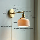 Helnys Modern Copper Glass Wall Lamp with Pull Chain Switch