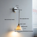 Helnys Nordic LED Wall Light Pull Chain Switch Adjustable Sconce White Ceramic