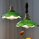 Helnys Modern Green Glass LED Pendant Lamp with Adjustable Wire - Nordic Style