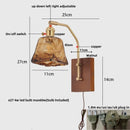 Helnys LED Glass & Wood Wall Lamp with Pull Chain Switch for Living Room