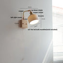 Helnys Globe Ceramic LED Wall Light Walnut Wood Sconce with Pull Chain Switch